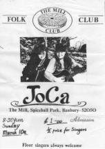 A poster for the duo JoCa. Jo is on the left