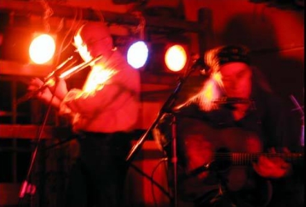 Dave on flute, Frank on guitar, in 2004 (photo by Jem Hayward)