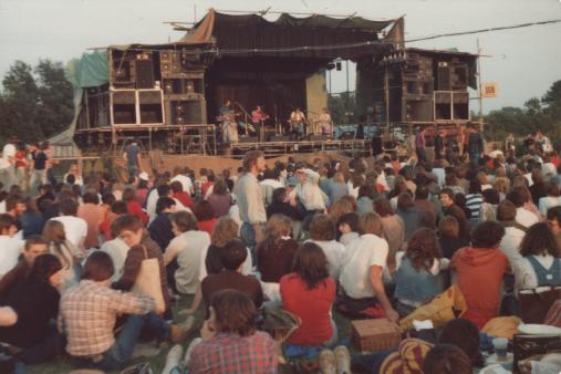 The Rollright Stones on stage at Fairport Convention's Farewell Concert, August 1979